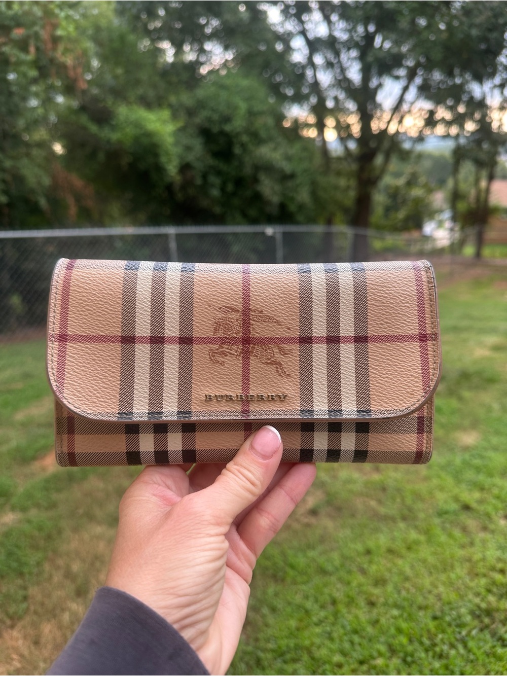 Burberry Nova Check Coated Canvas Long Wallet | Authentic | COA Included